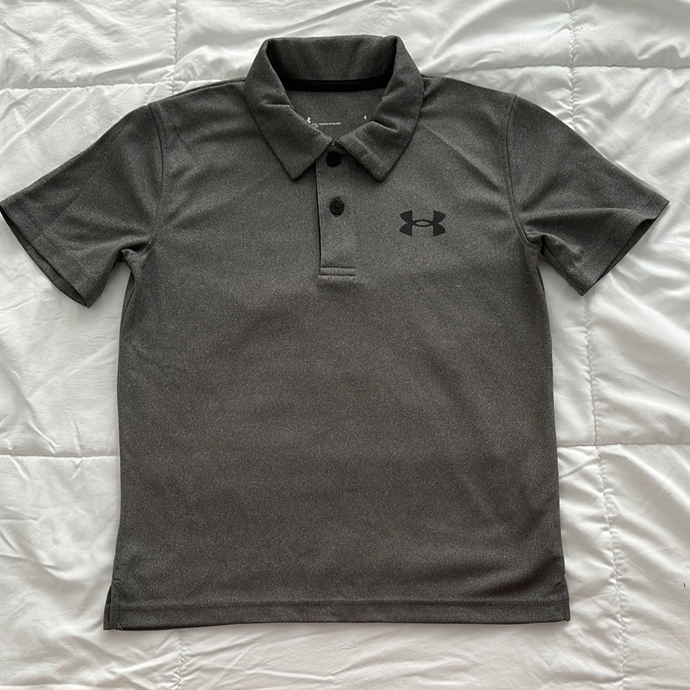 Kids Under Armour Charcoal Polo Shirt